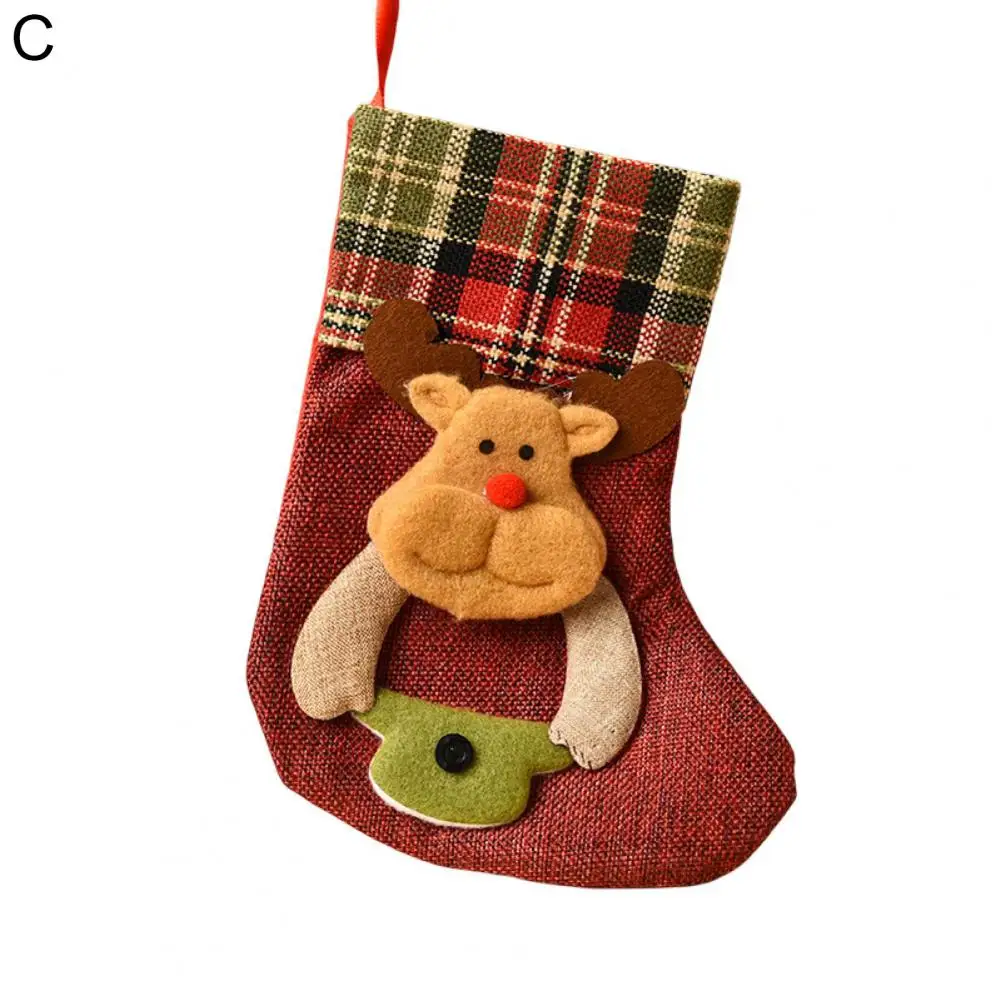 

Eye-catching Good Xmas Gift Bags Fireplace Stockings Ornament Super Soft Fireplace Stockings Lanyard Design for Household