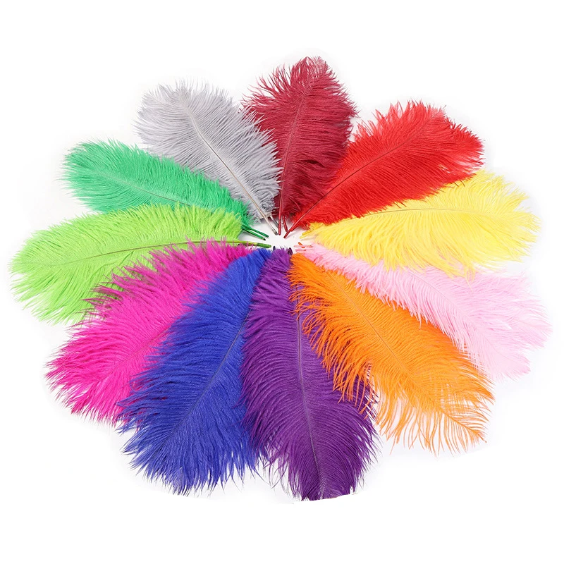 

10Pcs/Lot Natural White Ostrich Feathers For Crafts 20-25Cm Wedding Party Decoration Table Centerpiece Carnival