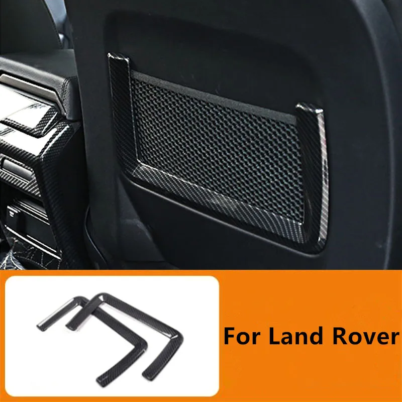 For Land Rover Discovery Sport 2015-2019 Carbon Fiber Pattern Interior Modification Seat Net Pocket Trim Frame Accessories