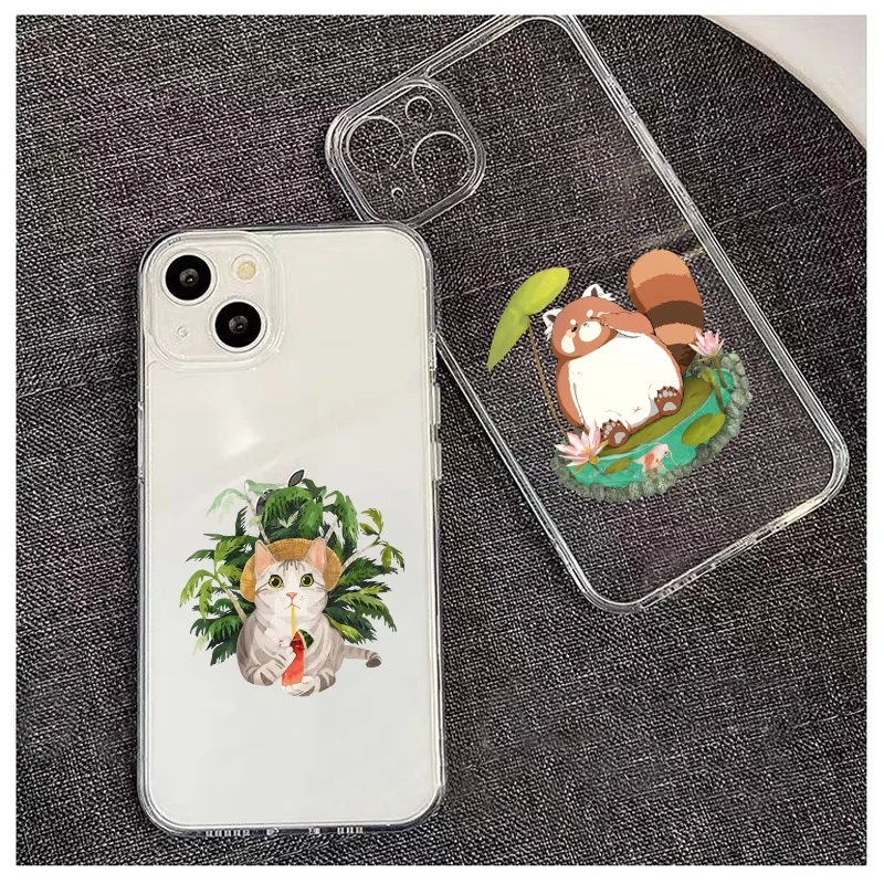 

Cartoon Animation Animal Clear Case For iPhone 11 12 14 Pro Max Soft Case For iPhone 13 Mini X XS Max XR 8 7 Plus SE2 Back Cover
