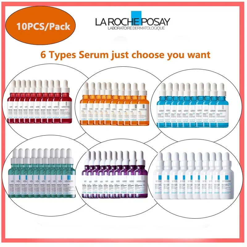 

10PCS/Pack Set La Roche Posay Serum 30ml Effaclar/Nicotinamide10/Hyalu/Cicaplast B5/Retinol B3/VC10 Anti-Wrinkle Acne Repair