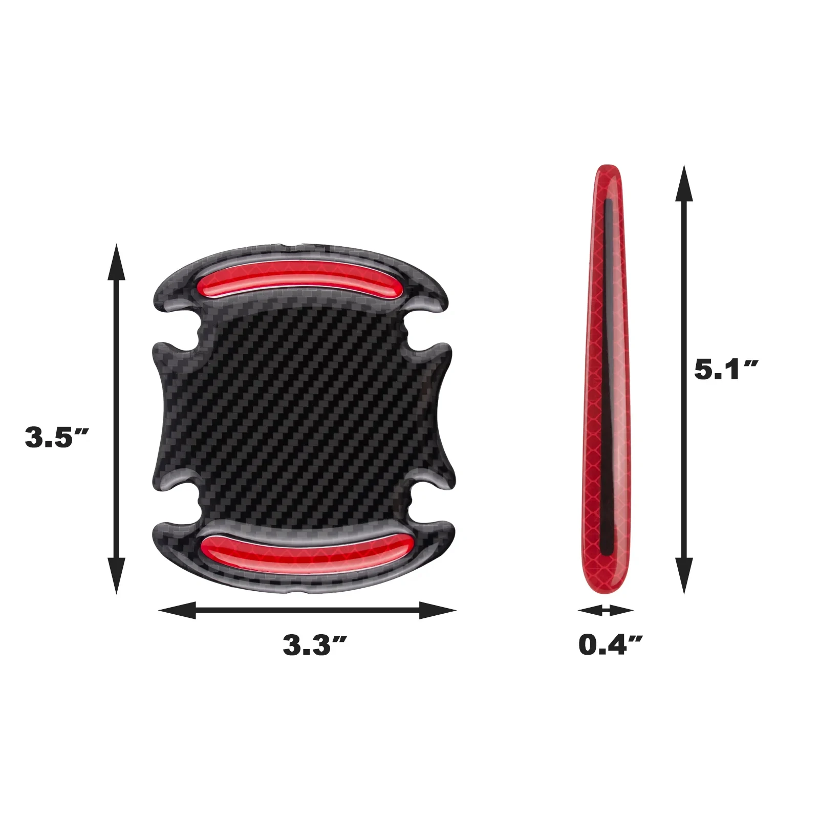 8 шт. универсальные красные наклейки из углеродного волокна для защиты от царапин