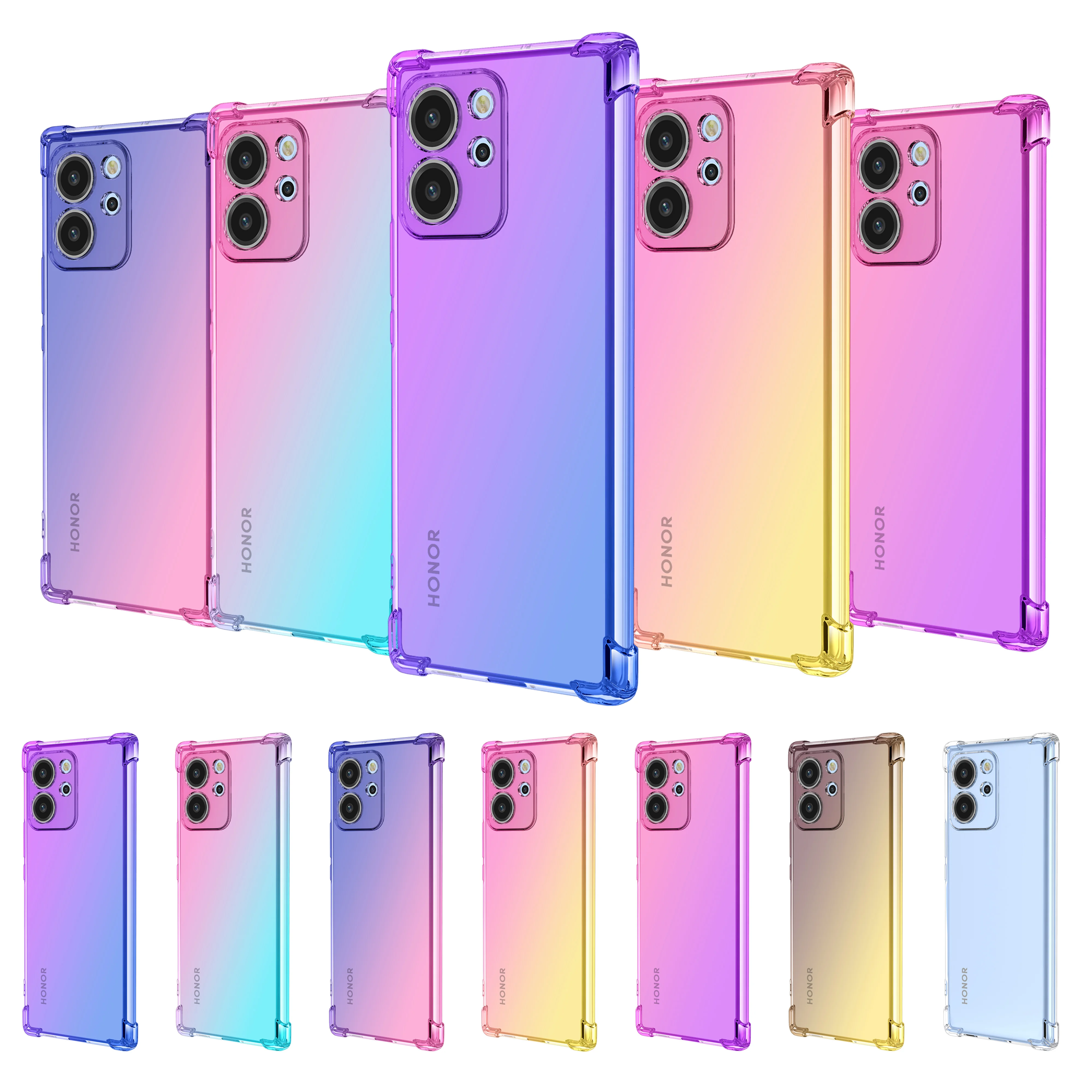 

for Honor 80 / Honor 80 SE / Honor 80 Pro Case Cute Gradient Case Slim Anti Scratch Flexible TPU Cover Protective Case