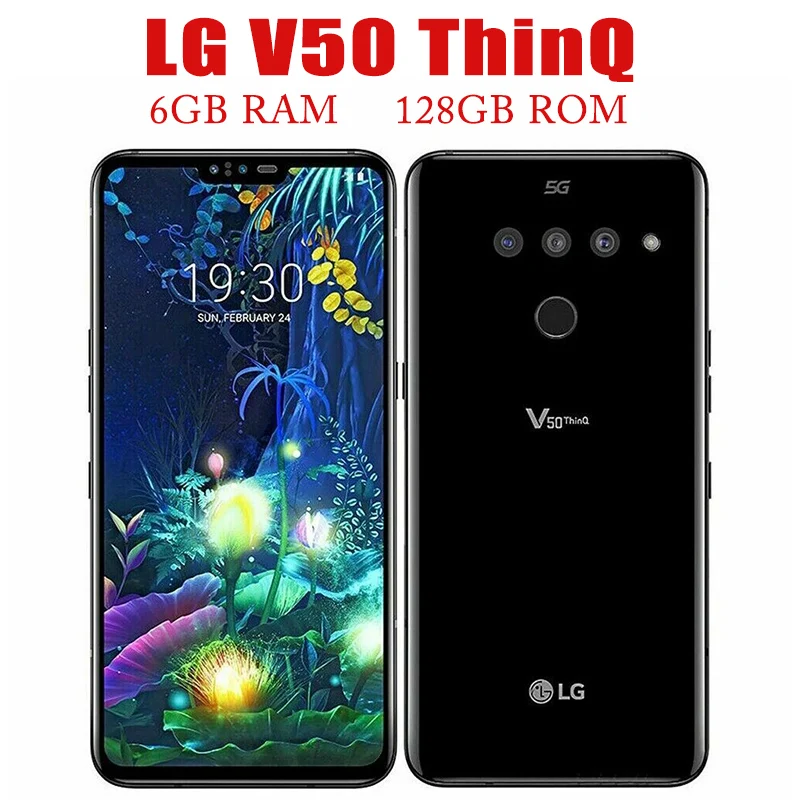 Оригинальный разблокированный мобильный телефон LG V50 V500N/V450PM/V450VM, тонкая искусственная кожа, 6,4 дюйма, 6 ГБ ОЗУ, 128 Гб ПЗУ, задняя камера, оригинальный смартфон
