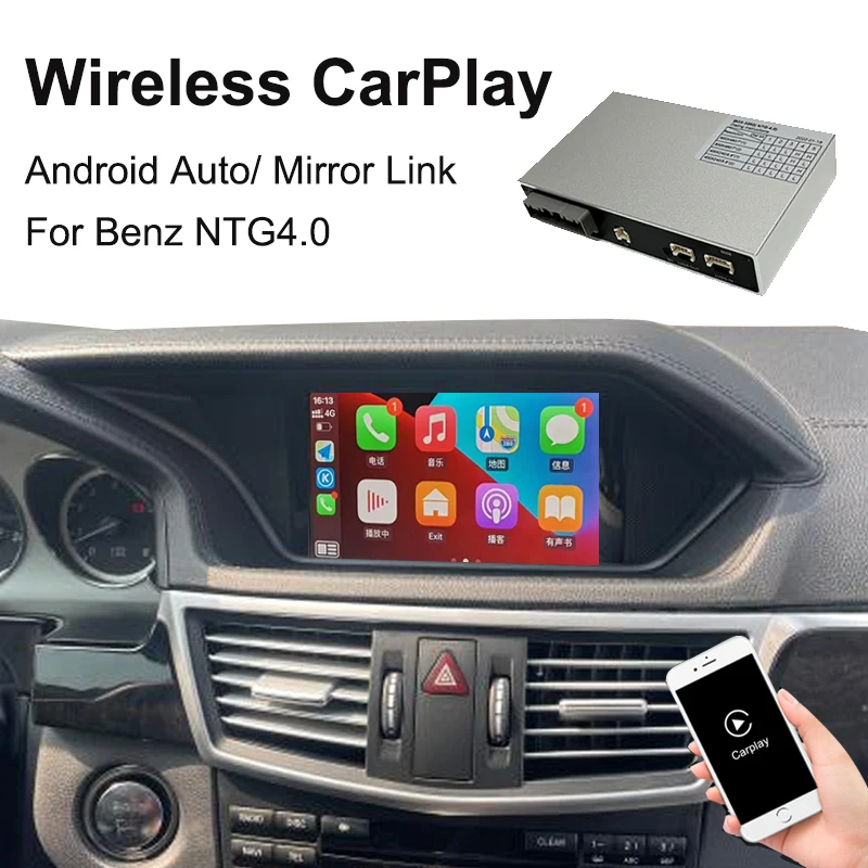 

Car For Mercedes Benz C W204 E W212 CLS W218 GLK NTG4.0 Wireless Apple CarPlay Android Auto Multimedia Interface Box Mirror Link