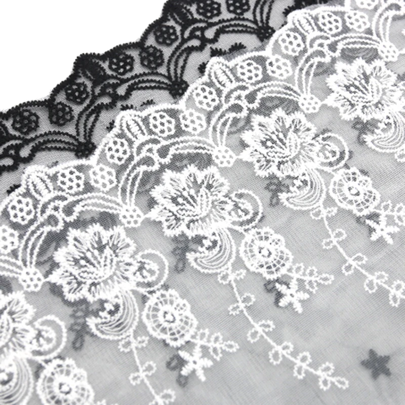 (1 ярд/упаковка) 23 см Изысканная вышитая сетка кружевная ткань аксессуары кружева