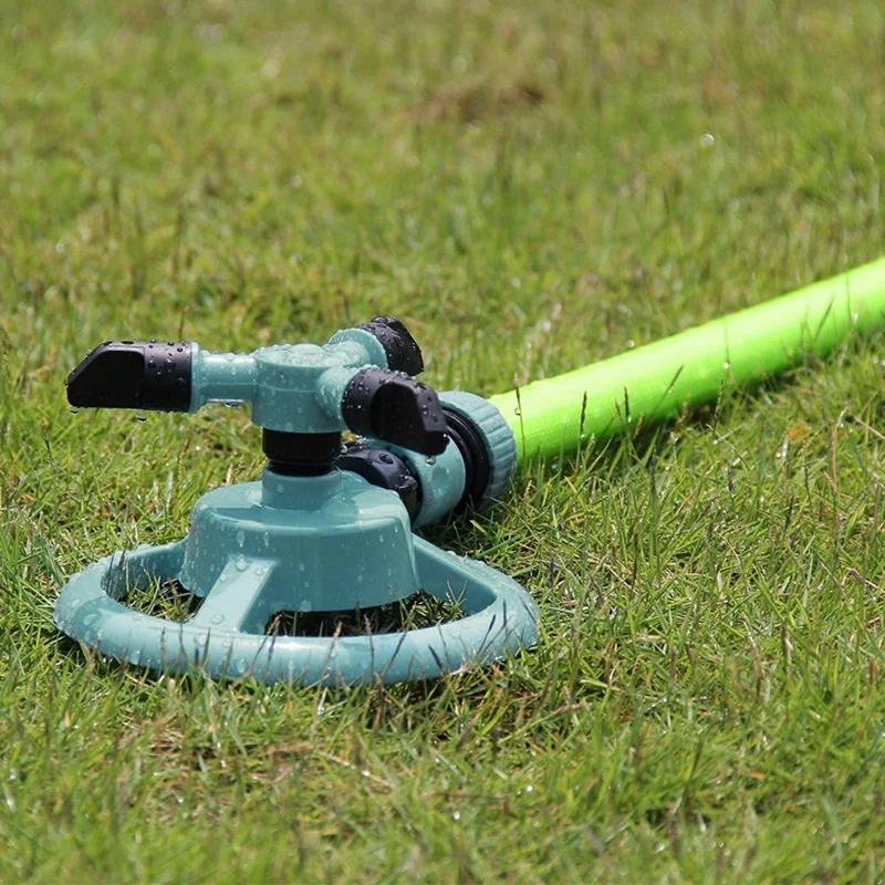 Promotion! Garden Sprinklers Water Durable Rotary Three Nozzle Pipe Hose Sprinkler 360 Degree Automatic Rotating |