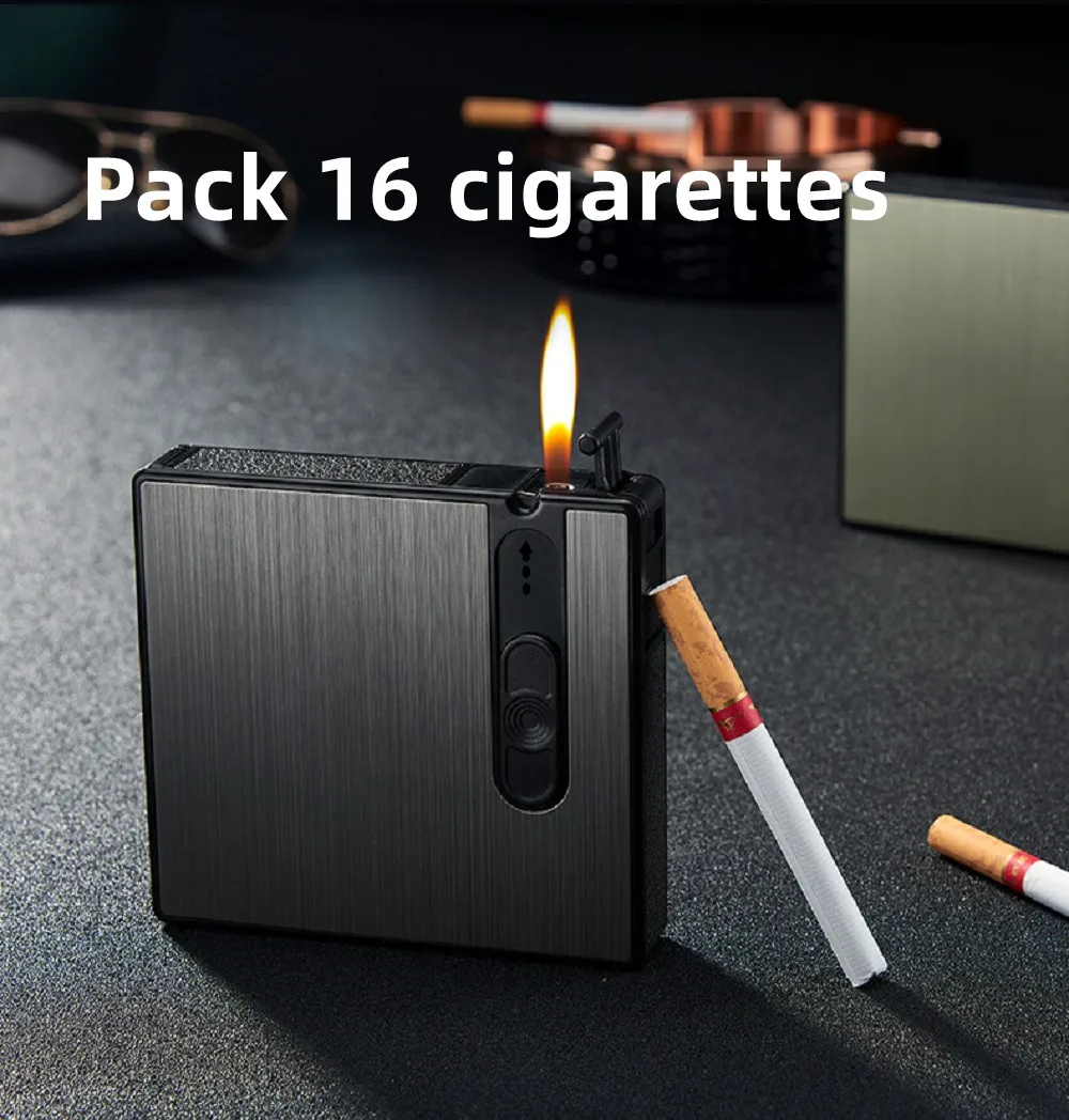 

Портативный чехол для сигарет, коробка для сигарет с упаковкой, 16 шт., чехол для сигарет без зажигалки, аксессуары, подарок для мужчин