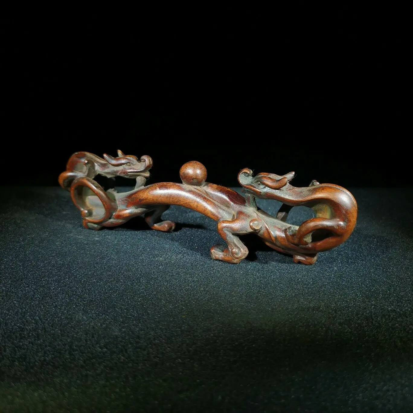 Статуя изящного дракона античная деревянная статуя декоративная подставка для