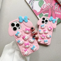 my melody unpacks 3d stereoscopic phone cases for iphone 13 12 11 pro max xr xs max x back cover