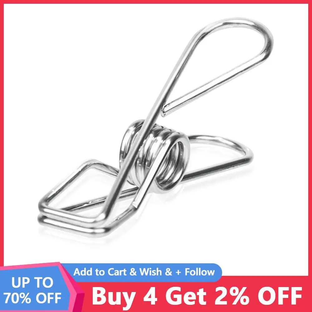 

100 PCS/Set Stainless Steel Clips Clothes Pins Pegs Portable Laundry Hook Hanging Cloth Pin Hanger Hold Clip Laundry Storage