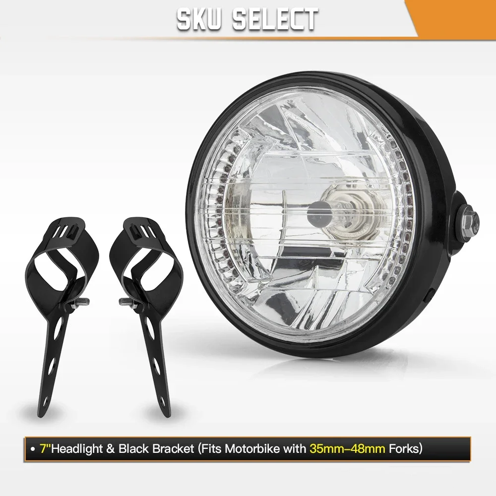

Универсальная 7-дюймовая мотоциклетная фара H4 35 Вт, светодиодная фара, 9 проводов, указатель поворота, 12 В, H4, фара для Harley Bikes Curisers