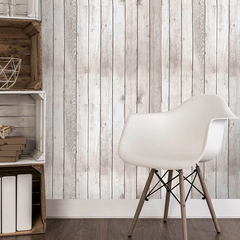 

Imitation Wood Grain Panel Wallpaper Waterproof PVC Self Adhesive Vinyl Wood Wallpapers Roll for Living Room Kids Room Bedroom