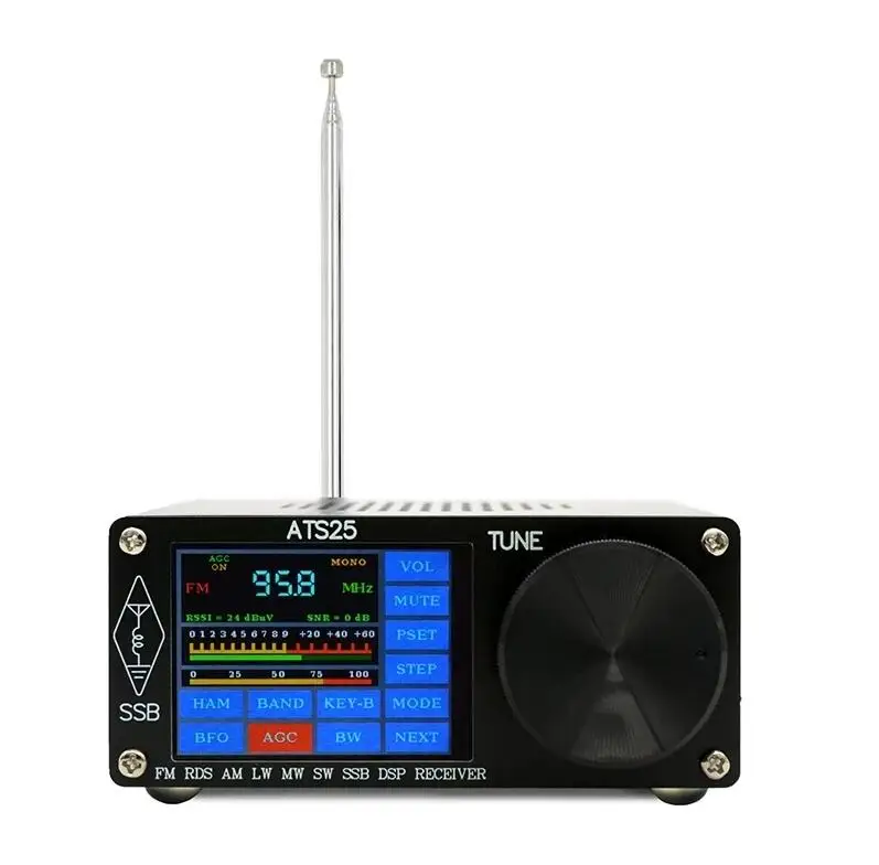 ATS-20+ /  ATS-25+ ATS25X1 Si4732 All-Band Radio Receiver FM LW(MW SW) SSB  +Whip Antenna +Battery + USB Cable + Speaker