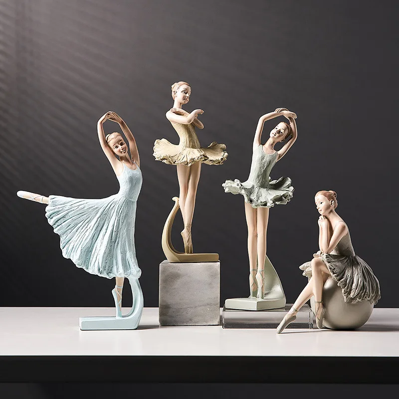 

Nordic Art Ballet Girl Resin Statue Living Room Decor People Model Figurines Office Desk Ornaments Home Decoration Accessories