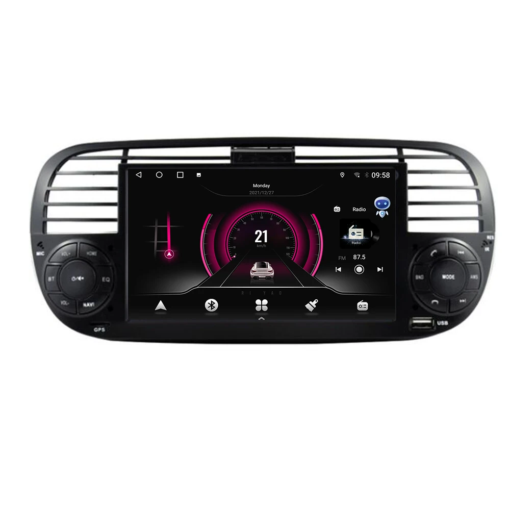 

In Stock Android 12 eight Core Car Dvd media Player FOR FIAT 500 Radio GPS DPS WIFI 5G Bluetooth Steering wheel Control