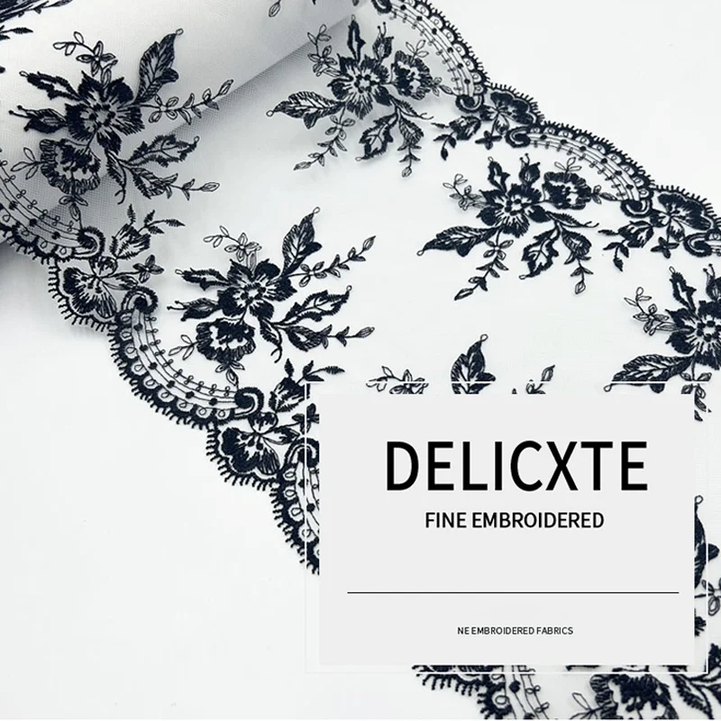 1 ярд кружевная ткань с вышивкой двухцветная отделка аксессуары для одежды