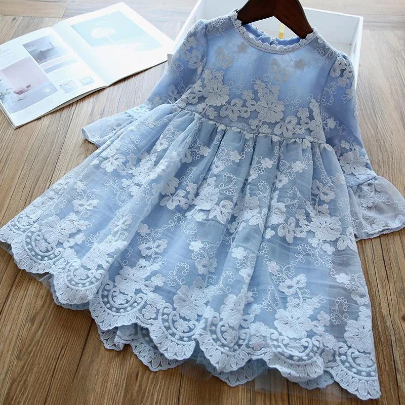 

Children Dress Short Sleeve Lace Spring and Autumn Princess Dress