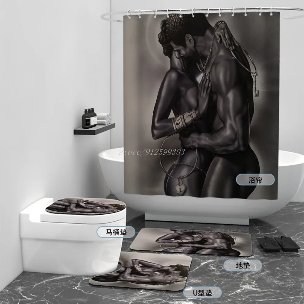 Африканский сильный человек сексуальная девушка душ раньше влюбленный