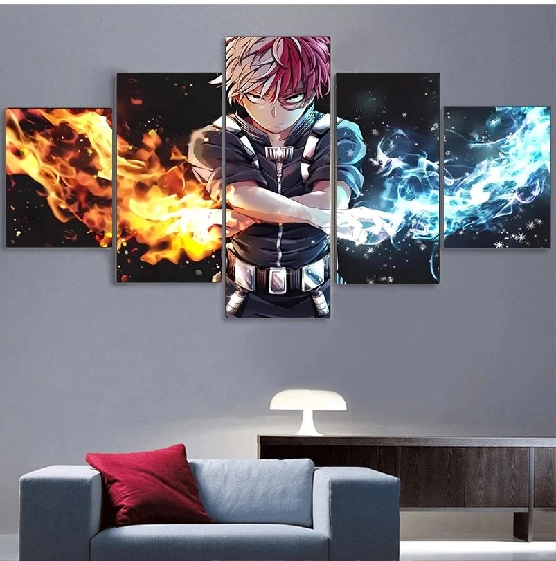 

Canvas Painting Cartoon Character Anime 5 Panel Modular Poster Wall Art Painting And Print Picture Modern Home Decor