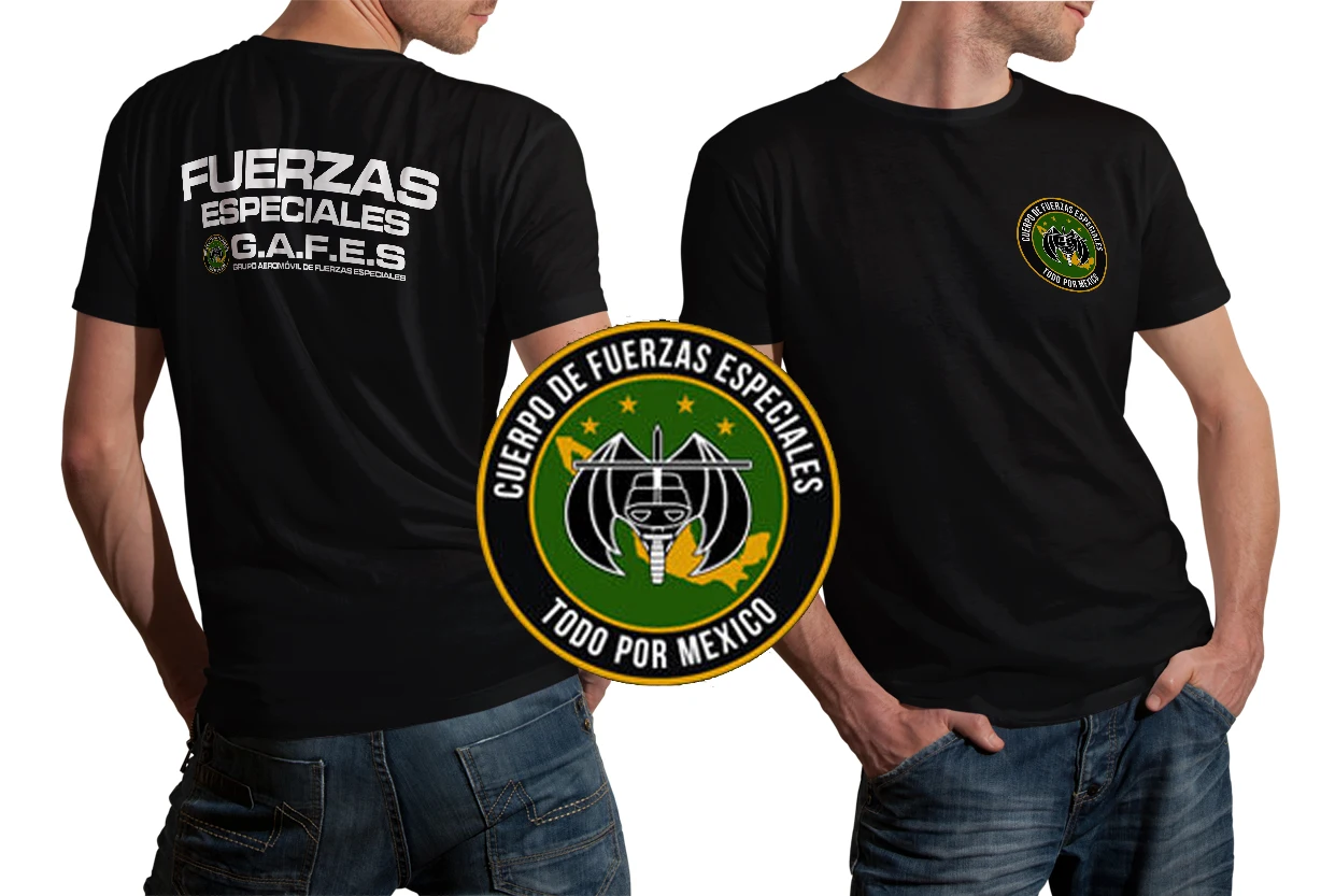 

Mexican Army Special Forces Fuerzas Especiales GAFEs Mens T Shirt. High Quality Cotton, Breathable Top, Loose Casual T-shirt
