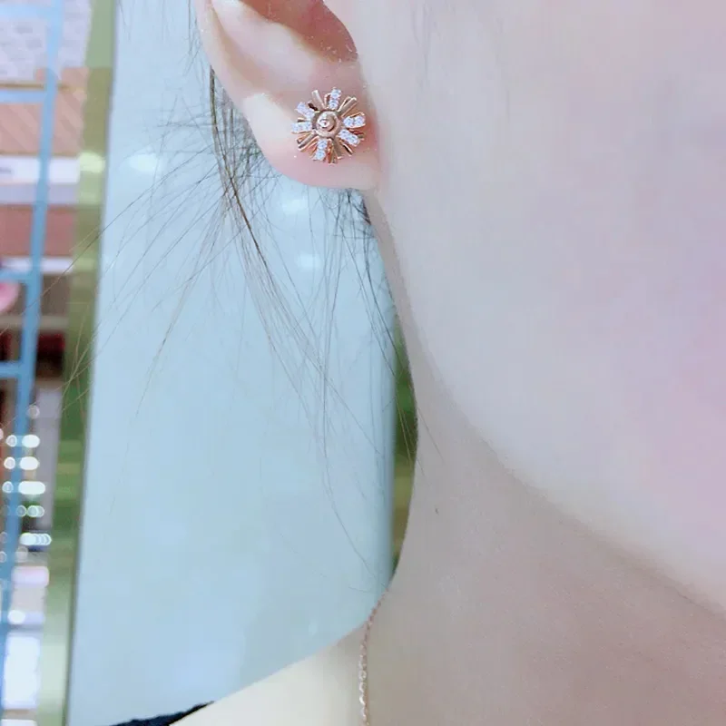 Элегантные Двухъярусные Висячие Серьги Со Снежинками Для Женщин