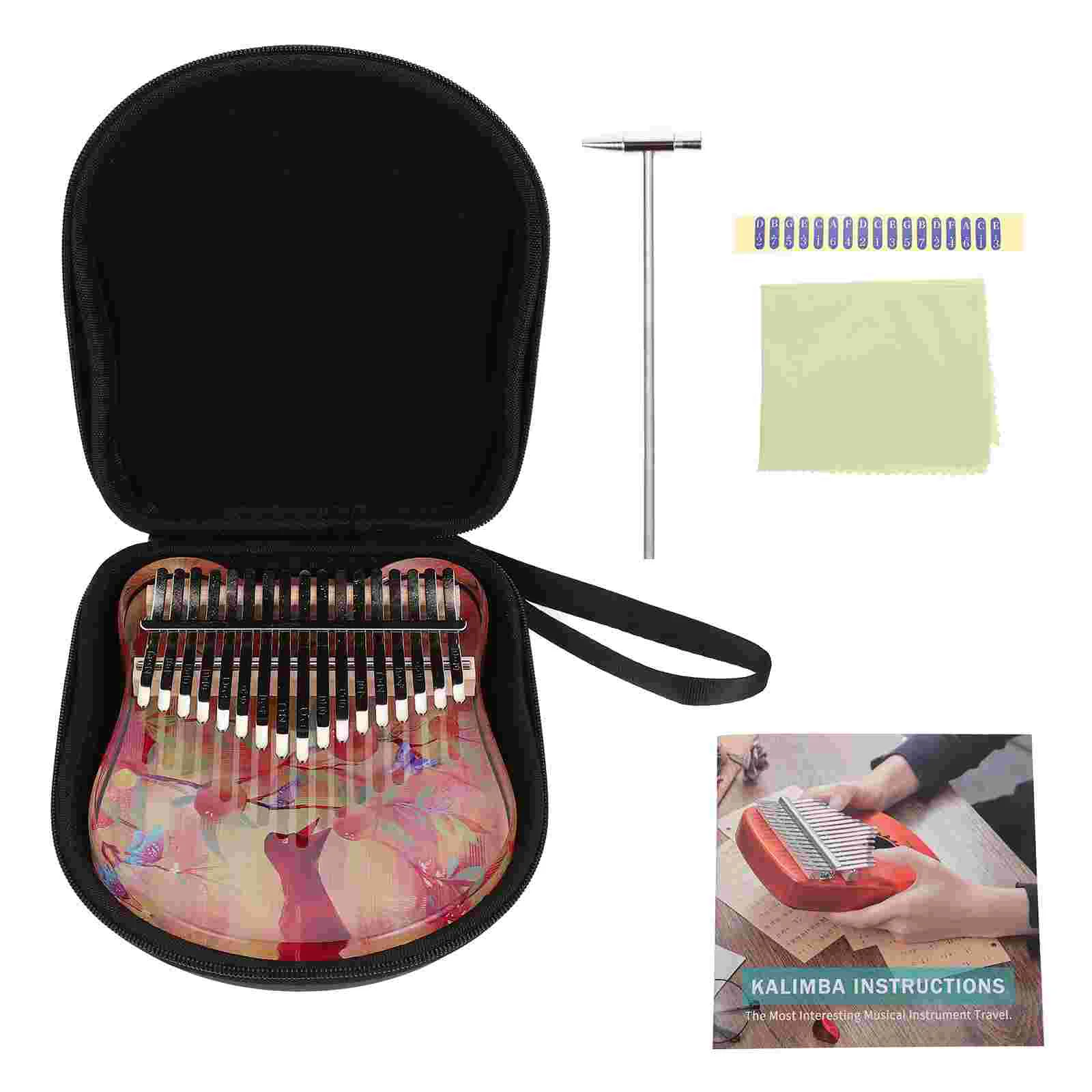 1 Set Portable Acrylic Kalimba 17 Keys Thumb Piano Keys Instrument