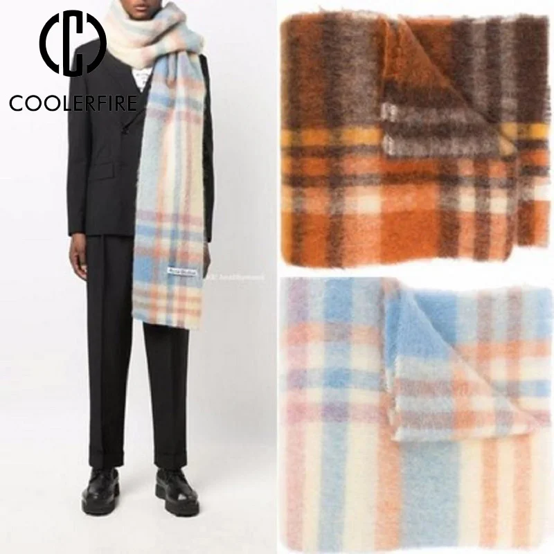 

Scarf For Man Rainbow Imitation Cashmere Scarf AC Keep Warm Casual Color Plaid Scarf Tassel Alpaca Warm Women Scarf AD2152