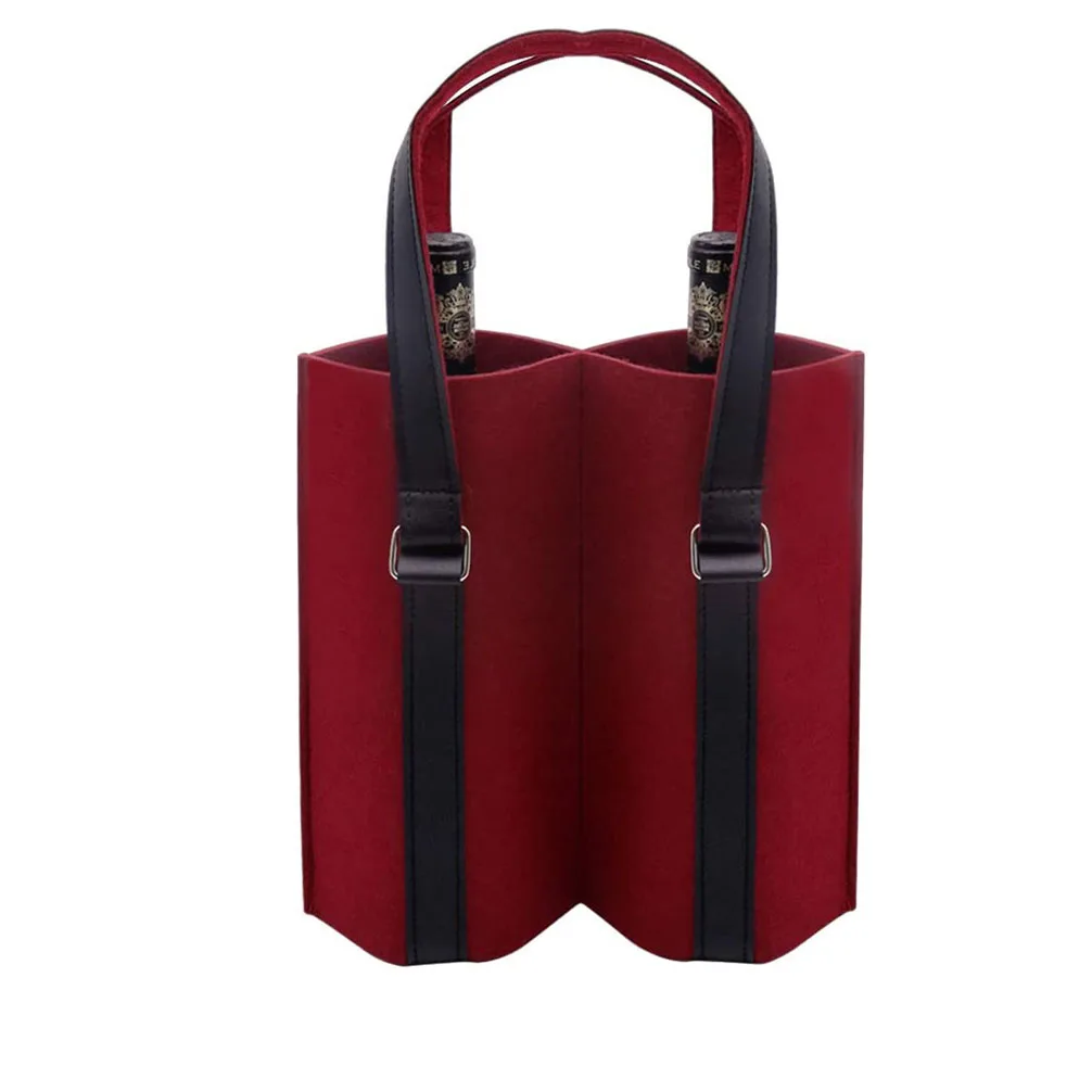 12Pcs Wine Bottle Gift Bags Felt Wine Carrier Tote Bag With Handle for Wedding Birthday Holiday Dinner Party Festival Favors