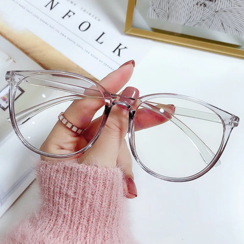 Vintage Big Frame Transparent Plain Glasses Ultralight Women Fashion for Party Decorate Eyeglasses Fake |