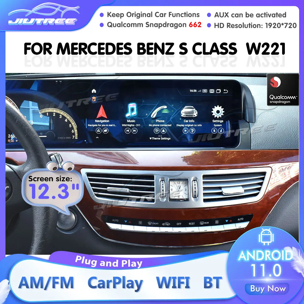 

Snapdragon 662 Android11 Car radio For Mercedes Benz S Class W221 S550 W216 CL 2005 2006-2013 Car Multimedia Player 256G Carplay