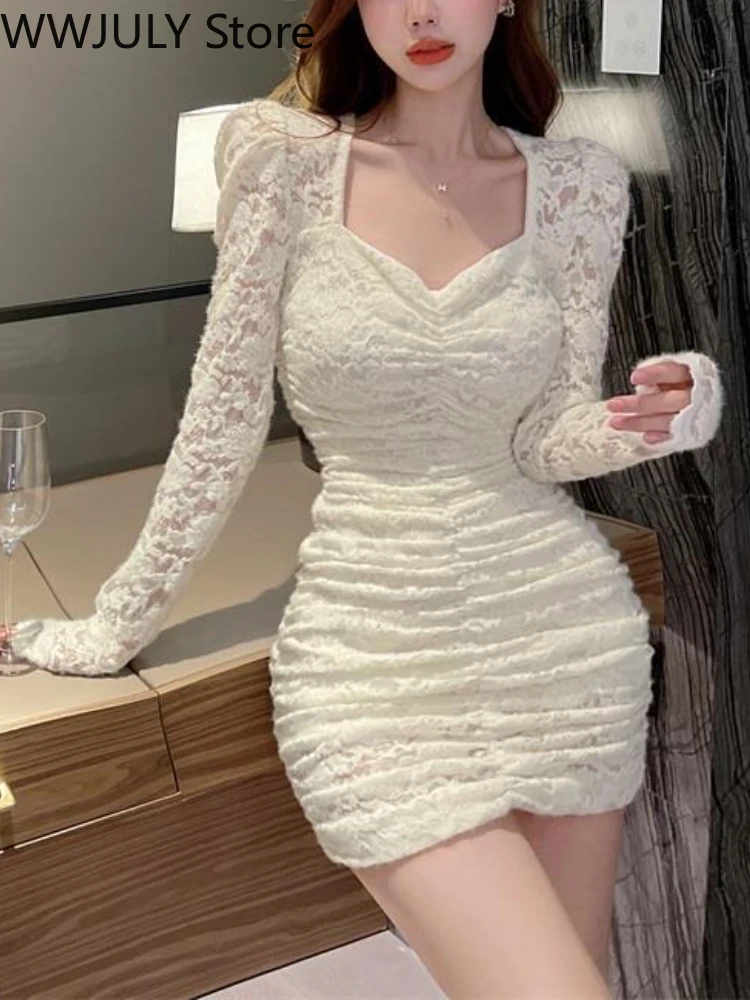 Весеннее кружевное сексуальное короткое вечернее платье 2022 женское элегантное