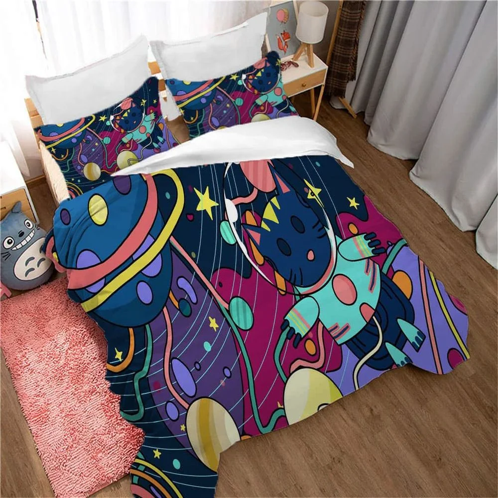 

Hand Painted Space Universe Pattern Bed And Quilt Set Comes In A Wide Range Of Sizes And Styles