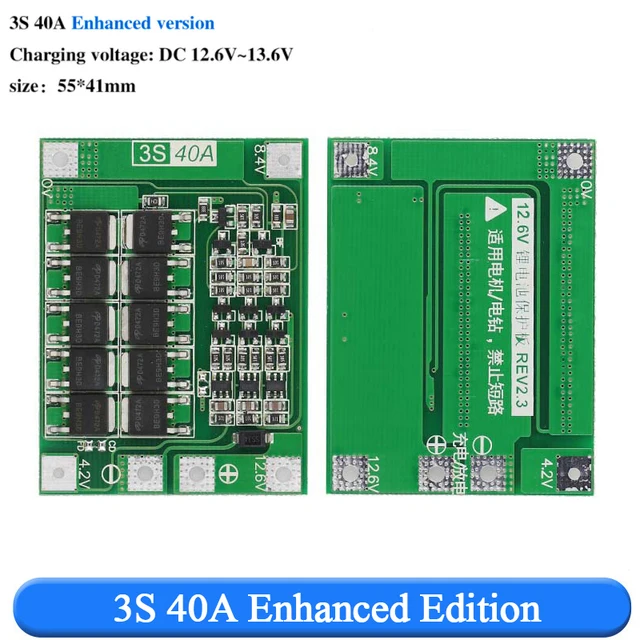 Фото 3S 4S 40A 60A Защитная плата зарядного устройства для литий-ионного аккумулятора 18650 BMS Двигатель дрели 11,1 В 12,6 В/14,8 В 16,8 В Улучшение/балансировка 25 А №5