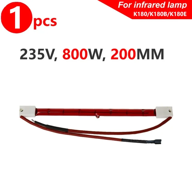 

Инфракрасная лампа 800W20CM23, 5 В, лампочка для отверждения краски, галогенный кварцевый нагревательный элемент, короткая волна, инфракрасная лампочка стандарта, Рубиновая трубка
