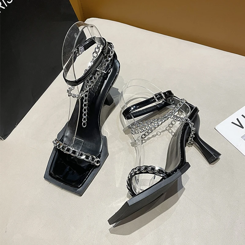 

Женские босоножки на высоком каблуке, летние классические туфли-лодочки с открытым носком, Повседневные тапочки, модель 2023 года