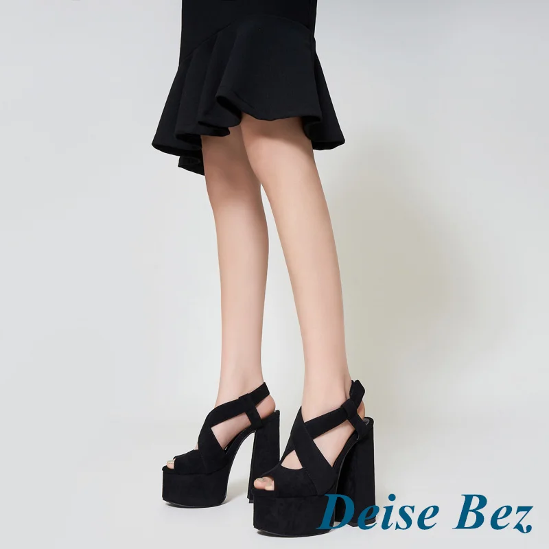 

Сандалии женские на очень высоком каблуке, Босоножки с открытым носком, на платформе, с перекрестными ремешками, пикантная вечерние няя оде...