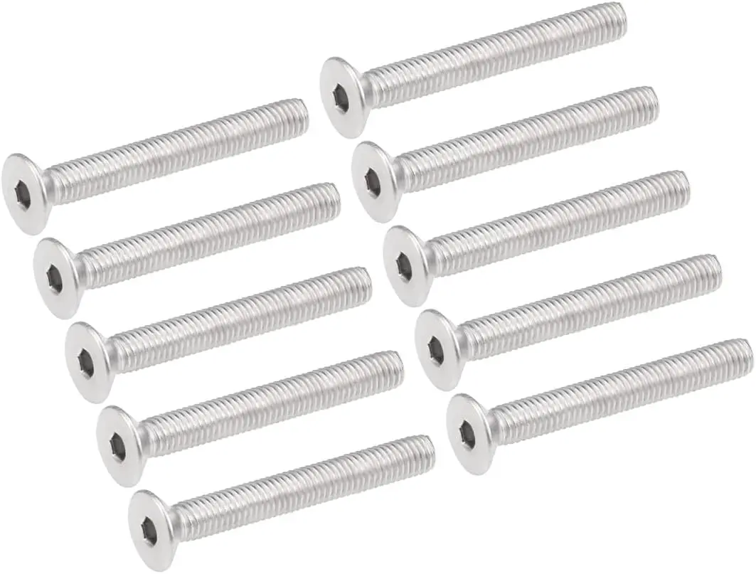 

Kidisoii M5x40mm Flat Head Machine Screws Inner Hex Screw 304 Stainless Steel Fasteners Bolts 10Pcs