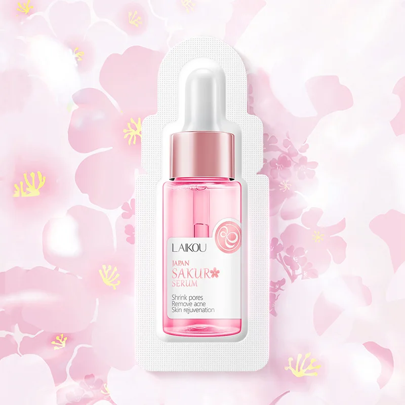 

100pcs LAIKOU Sakura Face Serum skincare Moisturizing Brightening Anti Wrinkle Anti-Aging Facial Essence Face Skin Care Products