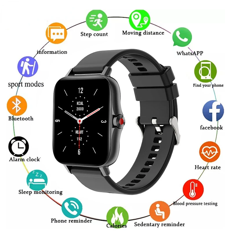 

Смарт-часы I18 с Bluetooth, пульсометром, тонометром, фитнес-трекером