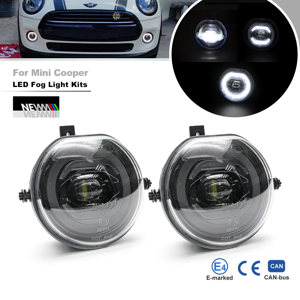 3-In-1 Led DRL Halo, Fog, Parking Light Kits For BMW Mini Cooper F55 F56 2013-2018 F54 2014-2018 F57 2014-2018