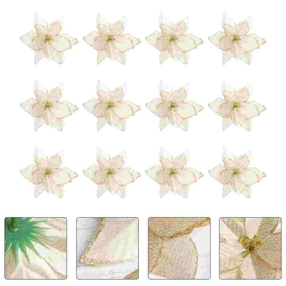 

Flowerartificial Poinsettia Christmas Decors Flowerspoinsettias Supplies Redwreath Adornments Simulation