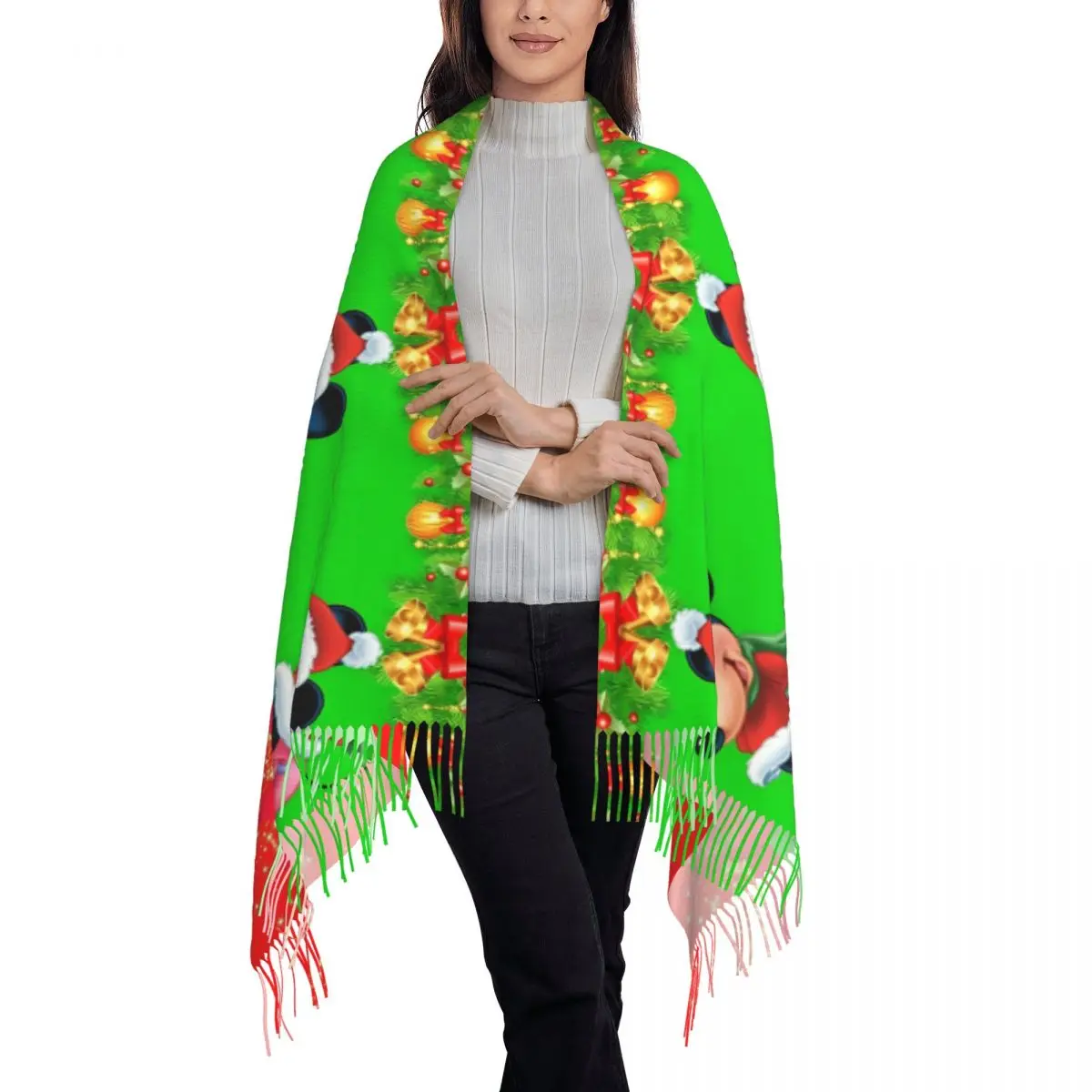 MINISO Sanrio Рождественский шарф с Микки Маусом для мужчин и женщин головные уборы