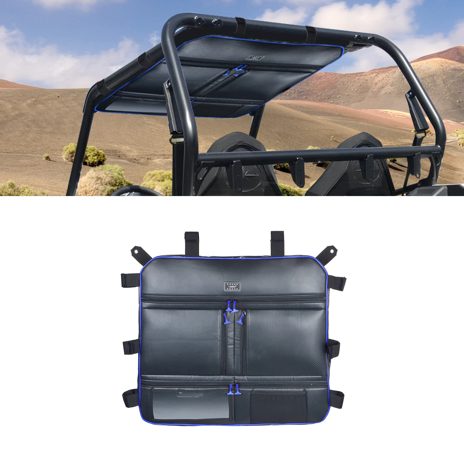 For Polaris RZR 1000 XP Accessories UTV Overhead Storage Bag Waterproof 1680D Organizers Map Bag For 2 Seat or 4 Seat Models