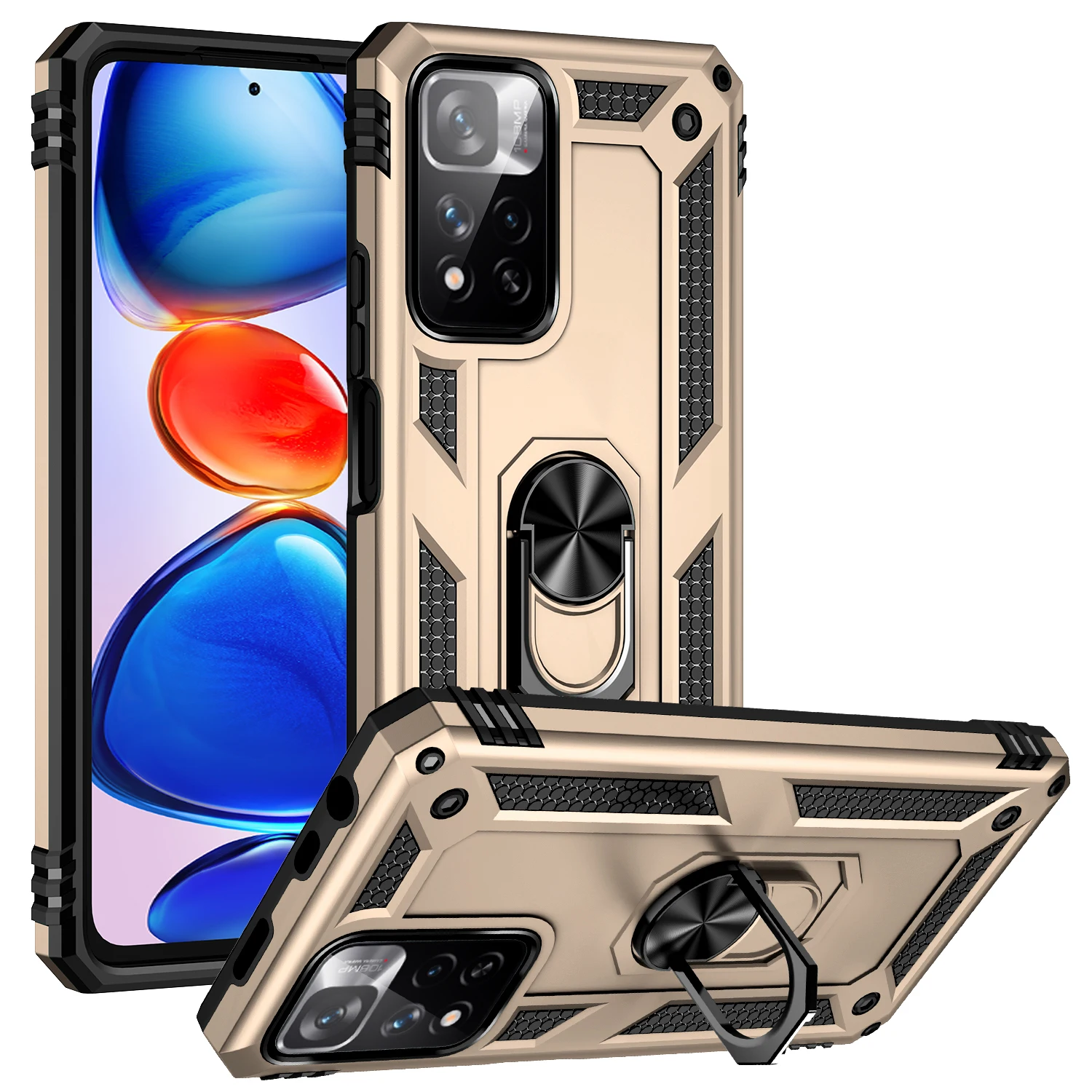 

Battle armor holder phone case for xiaomi redmi Note 7 8 8T 9 9S 9T 10 10S 11 11S 11T 5G Pro Max Poco F2 3 Case Shockproof Shell