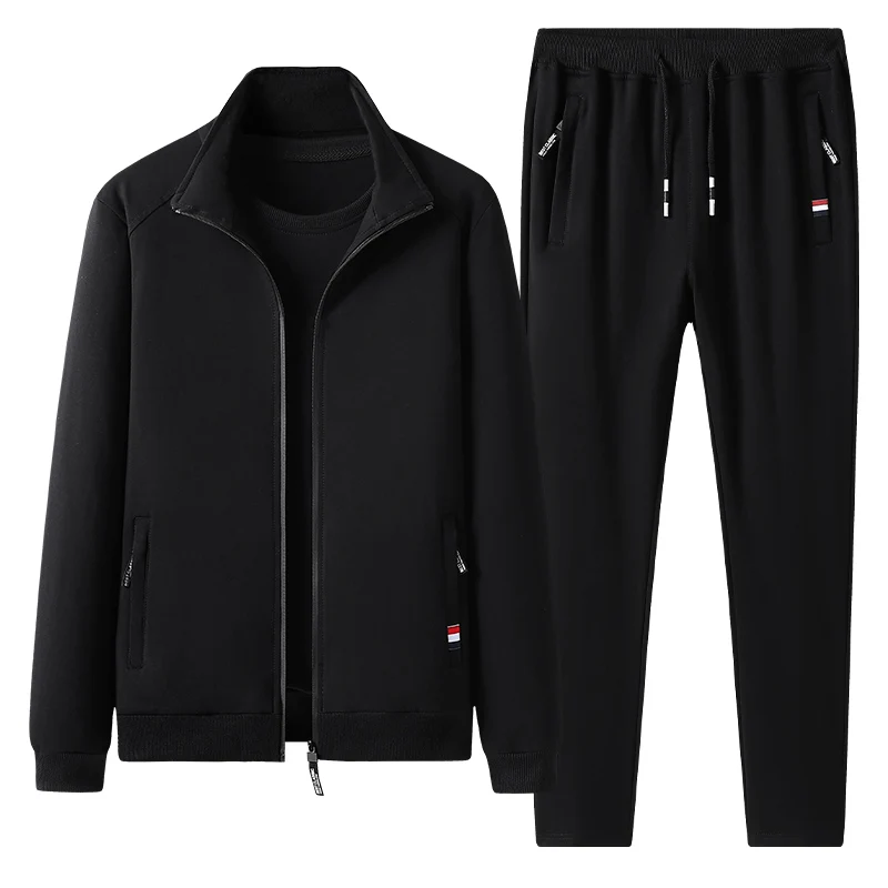 Men's Cotton Tracksuit Sportswear Men Joggers Sweatpants Brand Zipper Male Sweatshirt Suit Plus Size 8XL Casual Sport Running