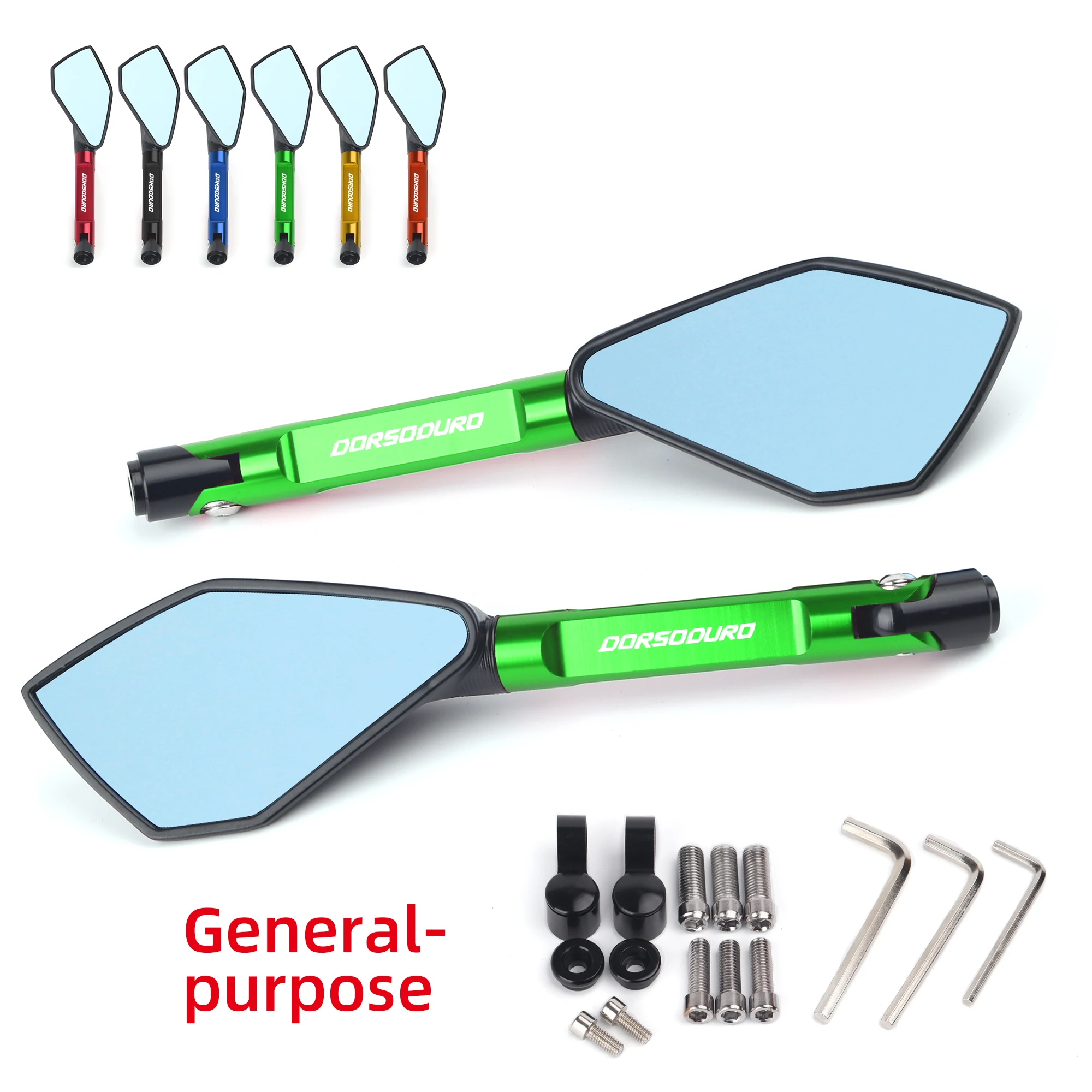 Универсальное зеркало для мотоцикла CNC заднего вида синего цвета с антибликовым покрытием для Aprilia DORSODURO 750 и DORSODURO 1200.