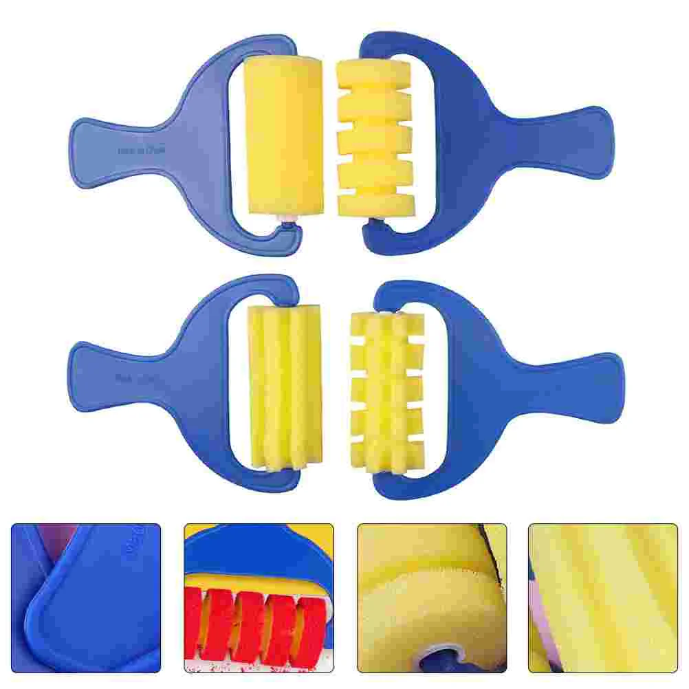 

2 Sets Painting Brush Roller Sponge Kid Mini Paint Brushes Kids Painting Tools