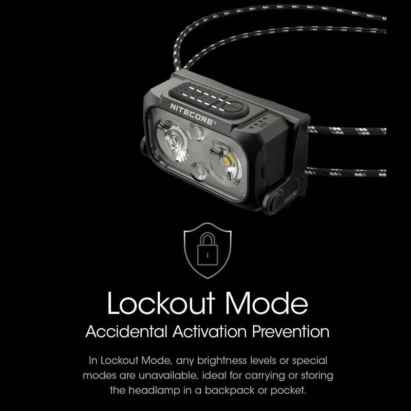 Перезаряжаемый фонарь NITECORE NU25 UL с двумя лучами, 400 люмен, белый свет, красный светильник, встроенный аккумулятор 650 мАч (art.: 3920bec9d58ca) - 3920bec9d58ca
