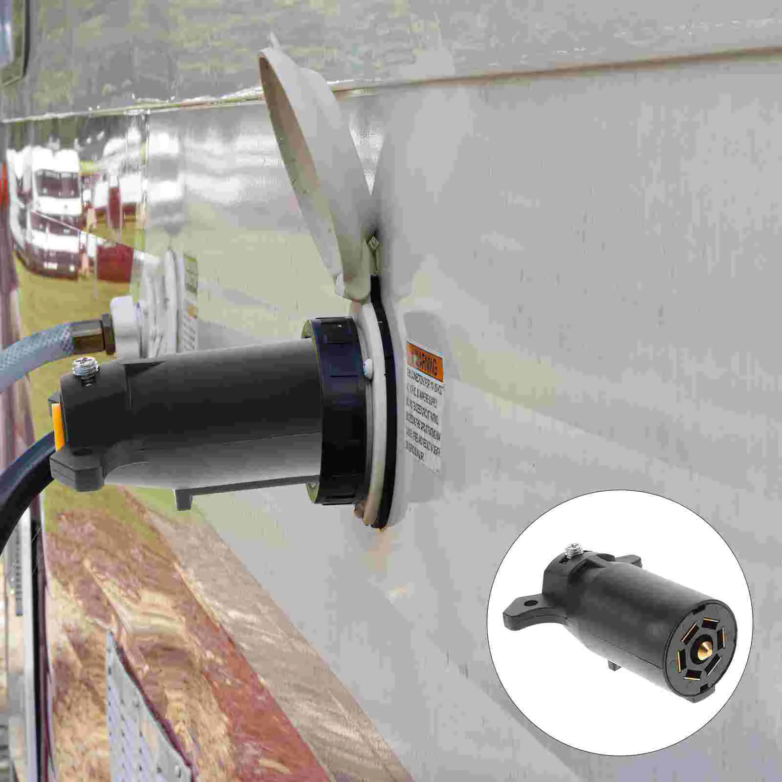 

1pc 7 Pin RV Adapter Plug Trailer Wiring Adapter Connector Heavy Duty Semitrailers Caravans Trailer Adapter Connector